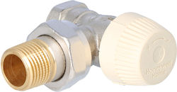 Thermostatic Valve Angled Sx Cartridge Preset 1/2 Inch Internal Thread Radiator Connector Metal-to-metal Seal