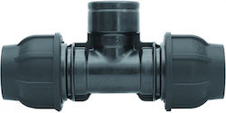 Pp 90° Clamp Tee 63x6/4""x63 Gw Internal Thread Pn16 Pe Pipes Black Color