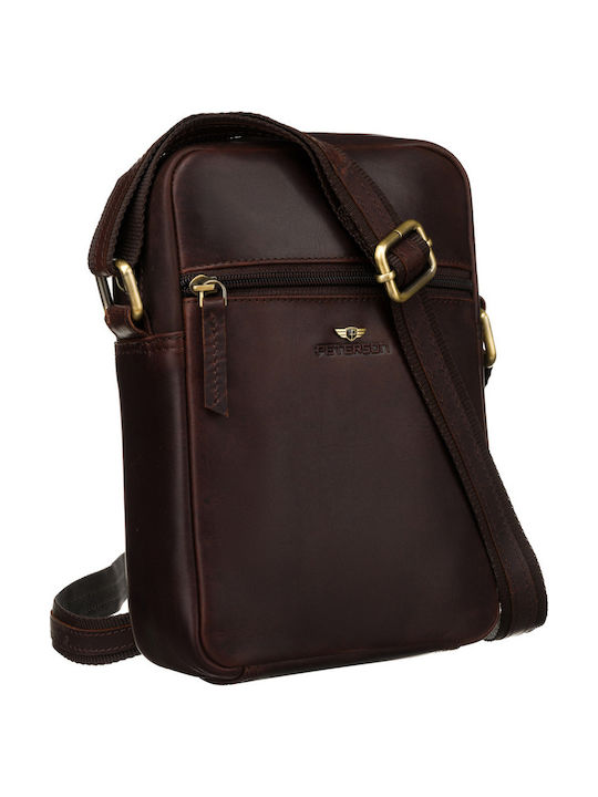 Piele Geantă pentru bărbați De umăr / tip crossbody Maro