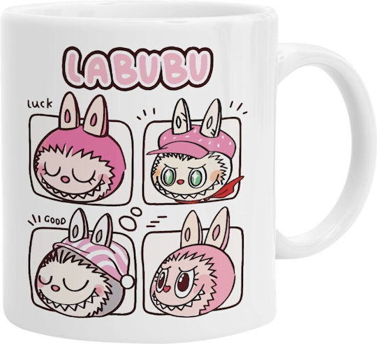 Koupakoupa Labubu Pink Becher Keramik Rosa 330ml