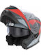 Acerbis Serel Grey / Red Κράνος Μηχανής Flip-Up ECE 22.06 1650gr με Sunvisor