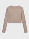 Kinderpullover Langarm dunkelbeige