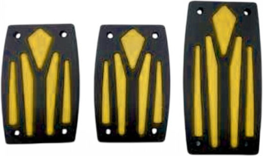 Raistar Car Pedal Set Non Slip Universal Yellow 3pcs 120716_y
