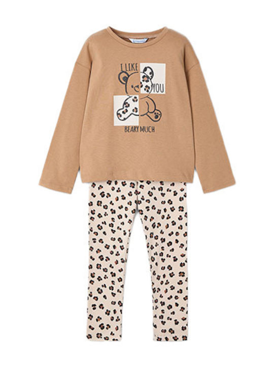 Kinder-Set mit Leggings Winter 2Stück Camel