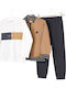 Kids' Set with Pants & Outerwear Winter 3pcs Coffee