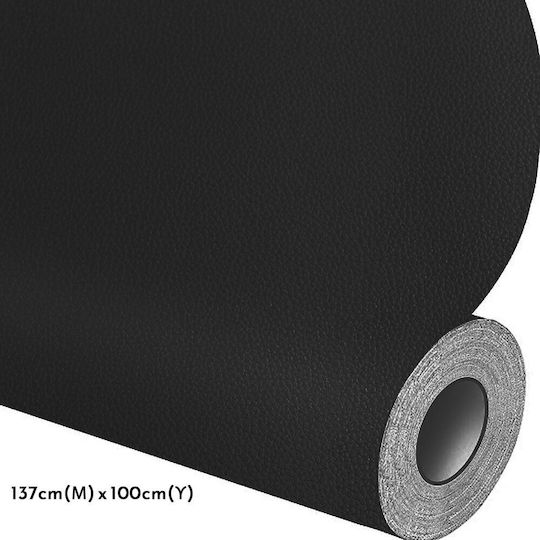 Waterproof Fabric Repair Sticker PU Leather Roll 137cmx100cm Black W17319-1b