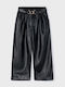 Kids' Leather Pants Black