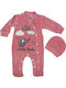 Evita Baby Bodysuit Long-Sleeved Velvet Pink
