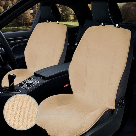Car Seat Back 2pcs Towel Beige