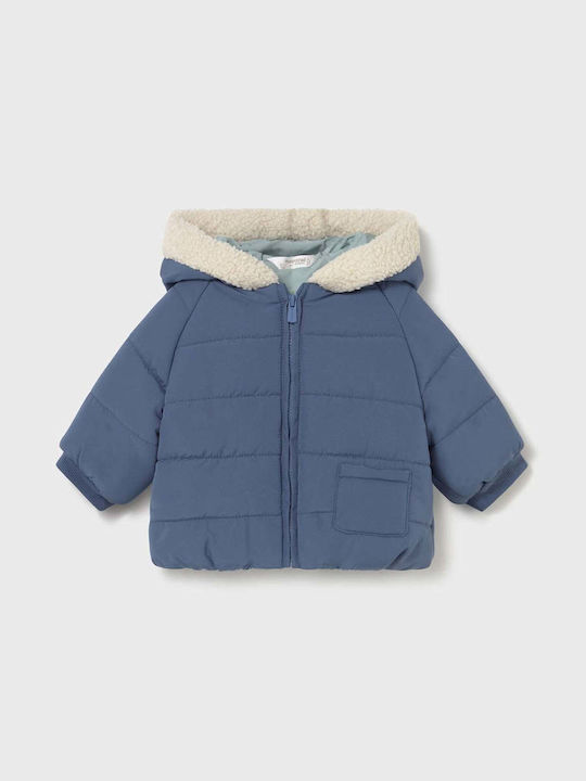 Mayoral Kids Casual Long Jacket with Hood Dark ...