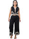 Femei Black Set cu Pantaloni