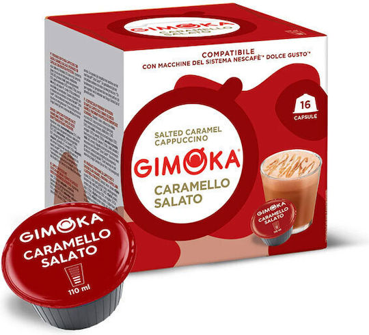 Gimoka Gesalzenes Karamell Cappuccino Dolce Gusto Kaffee- und Getränkekapseln 16 Stück