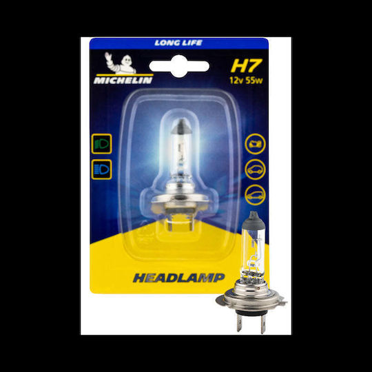 Michelin Λάμπα Αυτοκινήτου Long Life H7 Αλογόνου 12V 55W