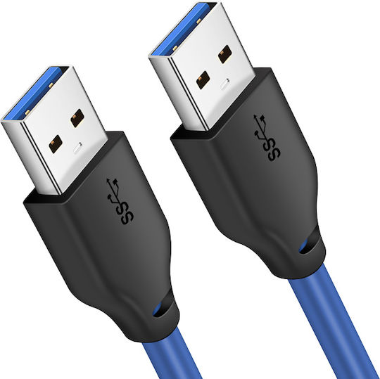 Cabletime USB 3.0 Kabel USB-A-Stecker - USB-A-Stecker Blau 1m