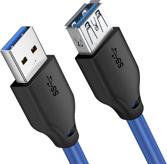 Cabletime 2m USB 3.0 Cable A-Male to A-Female Blue (CT-C160-U3-AMAF-BL2)