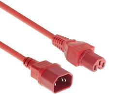 Microconnect IEC C14 - IEC C15 Cable 1.8m Κόκκινο PE1415R18