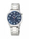 Master Time Ανδρικό Ρολόι 41mm Μπαταρίας Ασημί