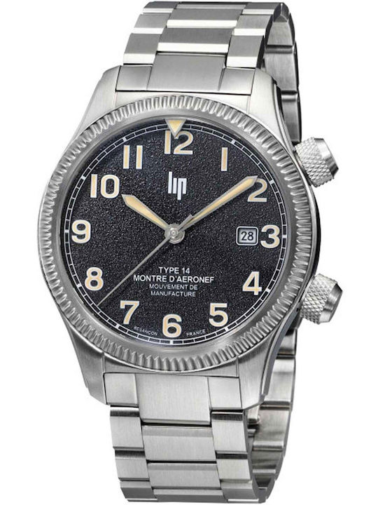 Lip Watches Мъжки Часовник Автоматичен със Сребрист Атален Гривна