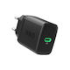 Green Cell Charger Without Cable with USB-C Port 30W Power Delivery Blacks (PowerSource Solo30)