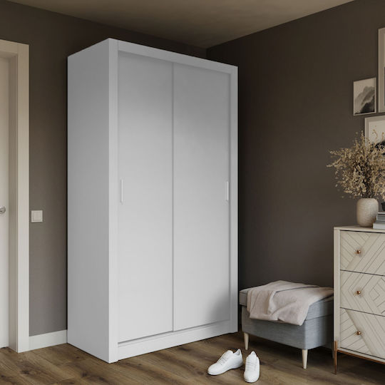 Doppeltür Kleiderschrank Schieben Linea White 120x60x215cm