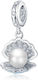 Ασημενιο Charm 925 Shell Pearl