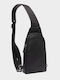 Piele Geantă pentru bărbați De umăr / tip crossbody Neagră 1018235
