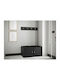 Hartford 376 Entry Furniture with Mirror & Hanger Black Velvet-Black Metal 84x44x42cm