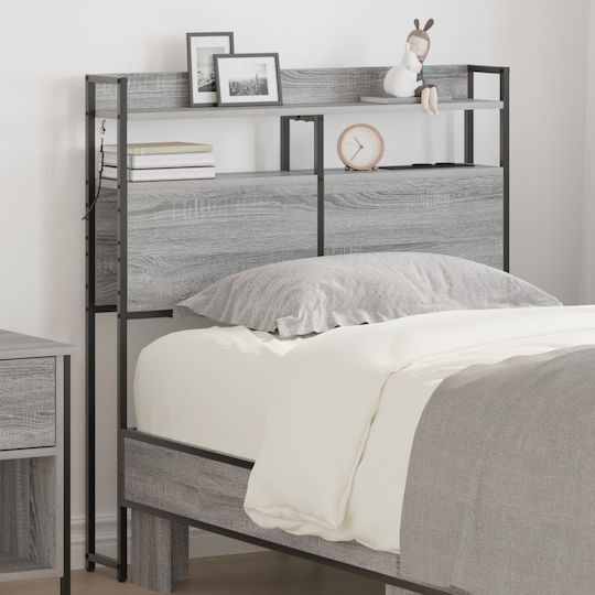 vidaXL Табла за легло Дърво Grey Sonoma 80см