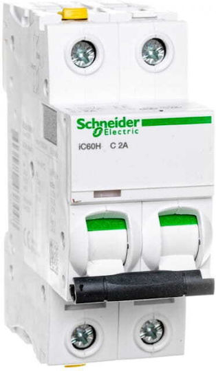 Circuit Breaker 2P C 2A 10KA AC IC60H-C2-2 A9F07202
