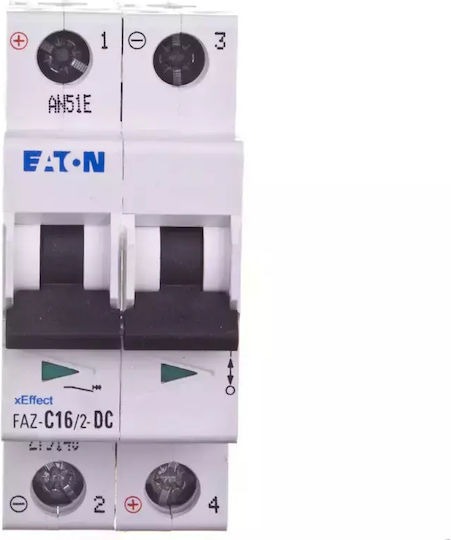 Eaton Автоматичен Прекъсвач 16Спецификация Двуполюсен AC/DC