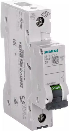 Siemens Automatic Circuit Breaker 3A Single-pole AC 5SL6103-7
