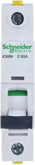 Schneider Electric Αυτόματη Ασφάλεια 63A Μονοπολική AC A9F04163