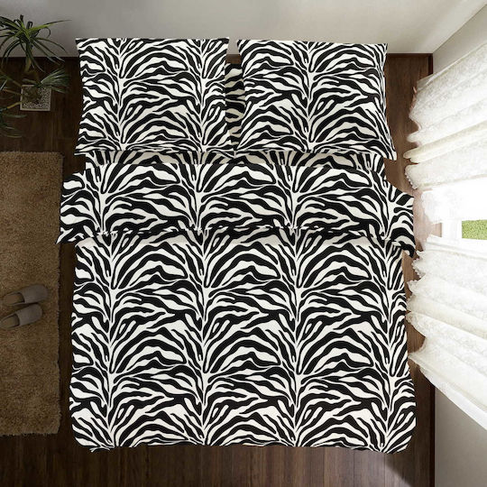 Cotton Market Σετ Μονή 160x200εκ. Zebra