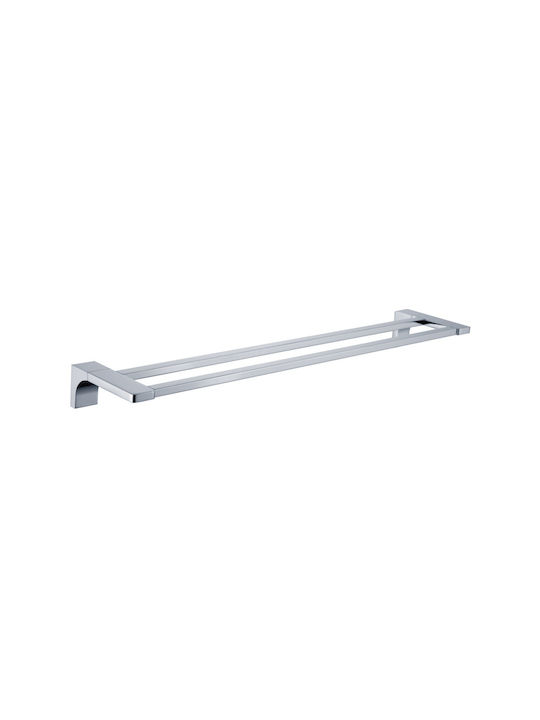Interflex Ράγα Μπάνιου Διπλή Επιτοίχια με Βίδες ​59.8x12cm Ασημί