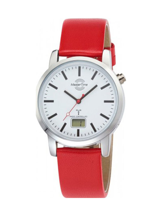 Master Time Ψηφιακό Ανδρικό Ρολόι 41mm Μπαταρίας με Κόκκινο Δερμάτινο Λουράκι