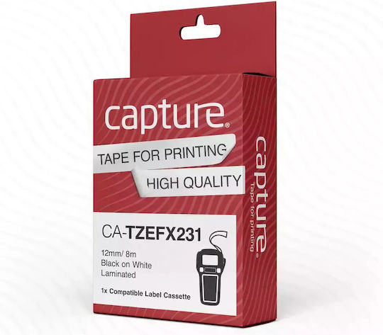 Capture Ταινία Ετικετογράφου 8m x 12mm σε Μαύρο Χρώμα