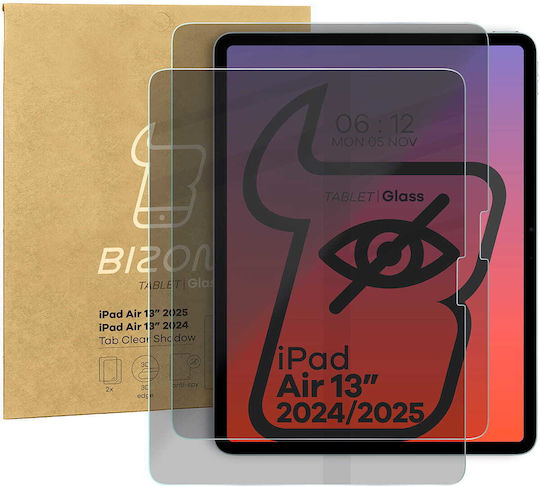 Bizon Glass Tab Clear Shadow Tempered Privacy Glass iPad Air 13" 2025 2024 Colorate 2 Bucăți