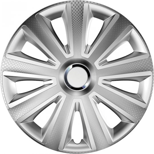 Versaco Car Hubcap Set Carbon Aviator 14" 1pc Silver