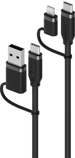 Alogic USB to Lightning / Type-C Cable 0.254m (ELSI4IN1U2BK1.5)
