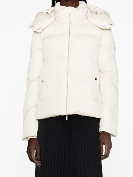 Woolrich Κοντό Γυναικείο Μπουφάν για Χειμώνα Μπεζ