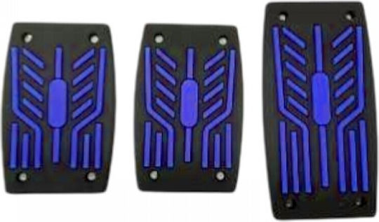 Car Pedal Set Non Slip Universal Blue 3pcs