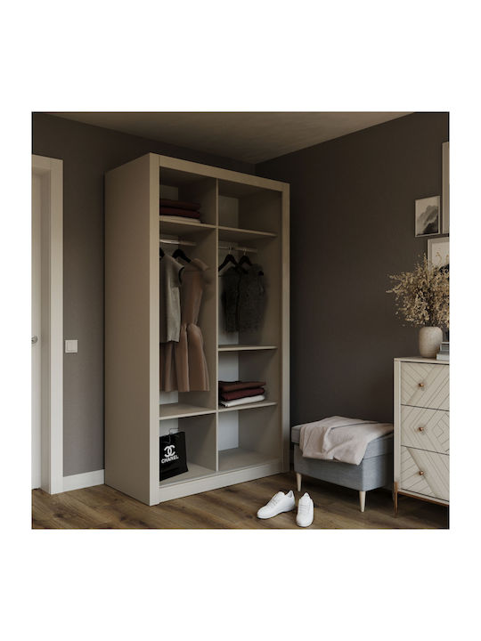 Linea Δίφυλλη Ντουλάπα με Καθρέπτη Cashmere 120...