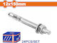 Wadfow Wdq2547 Metallic Galvanized Screw Anchors Galv Express 12 x 150 24 Pieces