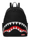 Fly Knit Mouth Savage Leather Women's Black Backpack