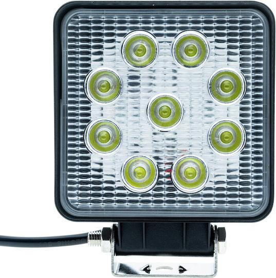 Led Work Lamp 27w Square 12/24v 6000k Cool White R10 R23