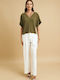 Damen Stoff Hose White