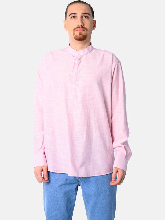 Cu mânecă lungă Cămașă Cu dungi Pink