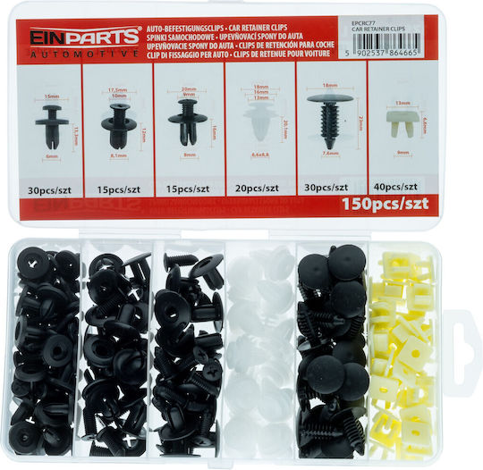 Set Universal De Clipsuri Din Plastic Pentru Mașină 150 Bucăți