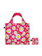 Loqi Reusable Shopping Bag Smiley Flowers Raspberry