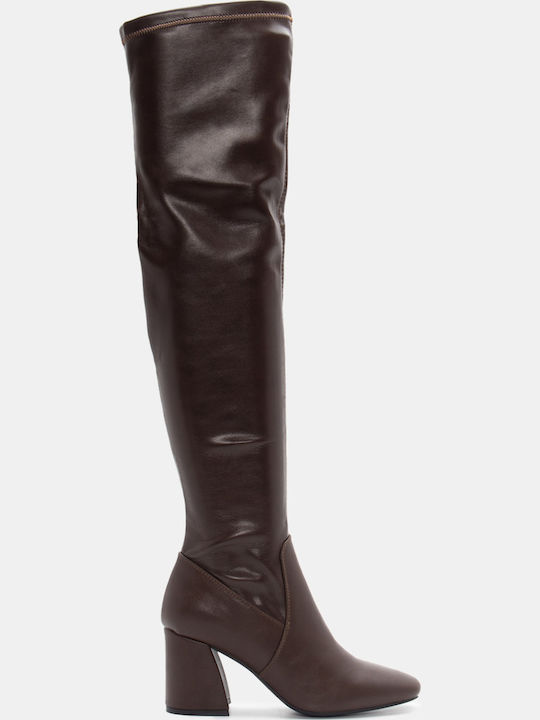 Damenstiefel Über dem Knie Braun